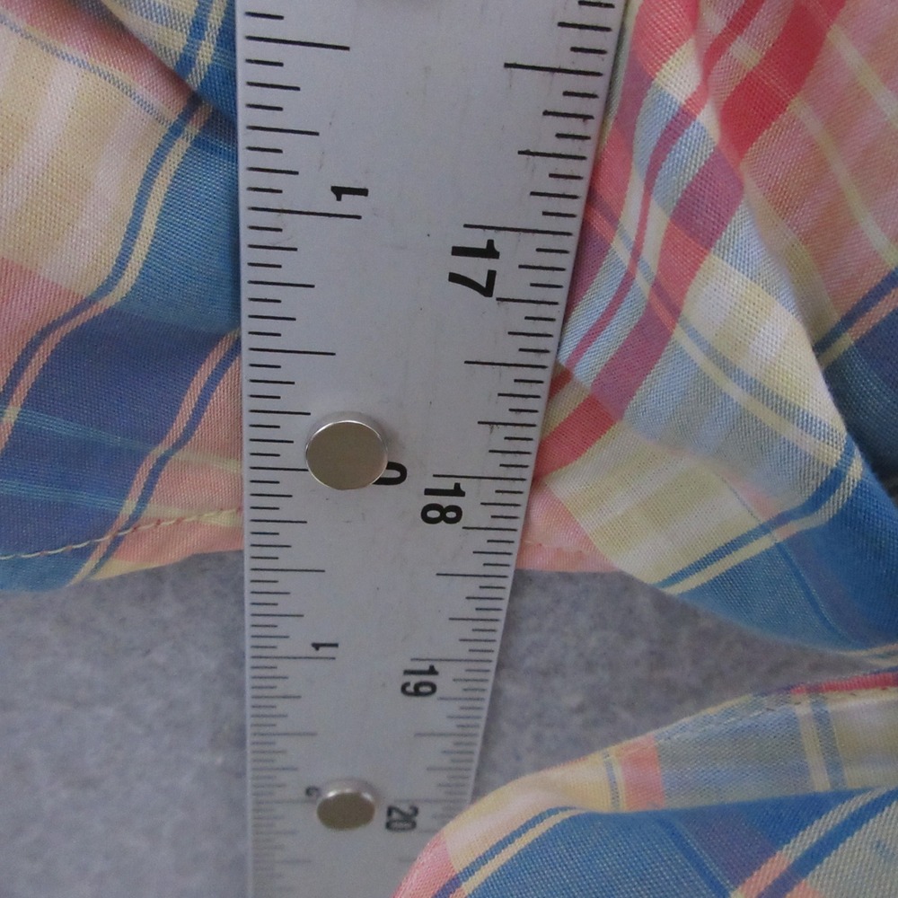 Vintage Talbots Top Madras Plaid Sleeveless Tie Front Button Cotton Pinup Picnic - Picture 8 of 9